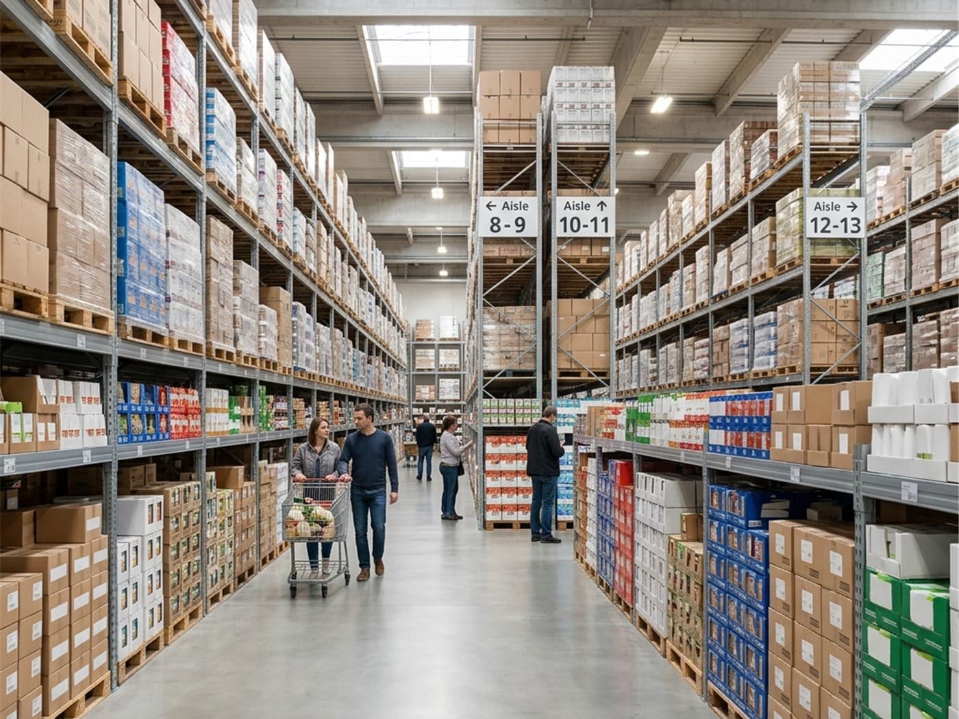 Organized warehouse aisles